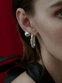 Hammered Ball Huggies: Sterling Silver