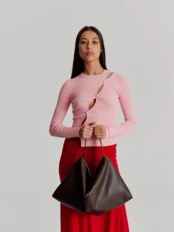 Harlow Slouch Mono Tote - Choc Nappa