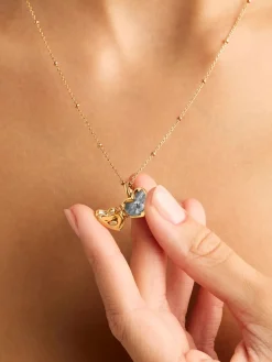 Heart Lotus Locket Pendant - 18k Gold