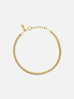 Herringbone Chain Bracelet - 18k Gold