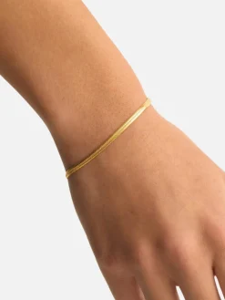 Herringbone Chain Bracelet - 18k Gold