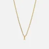 Initial Pendant Necklace - I - Gold