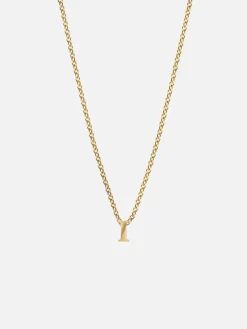 Initial Pendant Necklace - I - Gold
