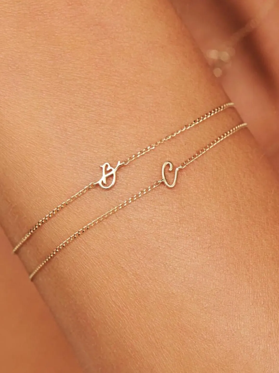 14K Gold Love Letter Bracelet