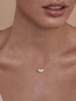 14k Gold Mini Lotus Necklace - Solid Gold