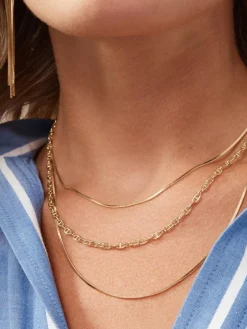 2 Layer Snake Chain Necklace - Gold