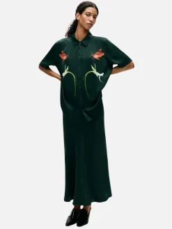 Long Bias Cut Skirt - Scarab