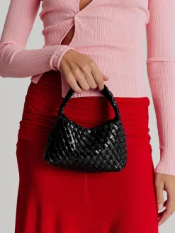 Luca Mini Woven - Black Glossy Crinkle