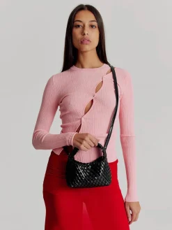 Luca Mini Woven - Black Glossy Crinkle