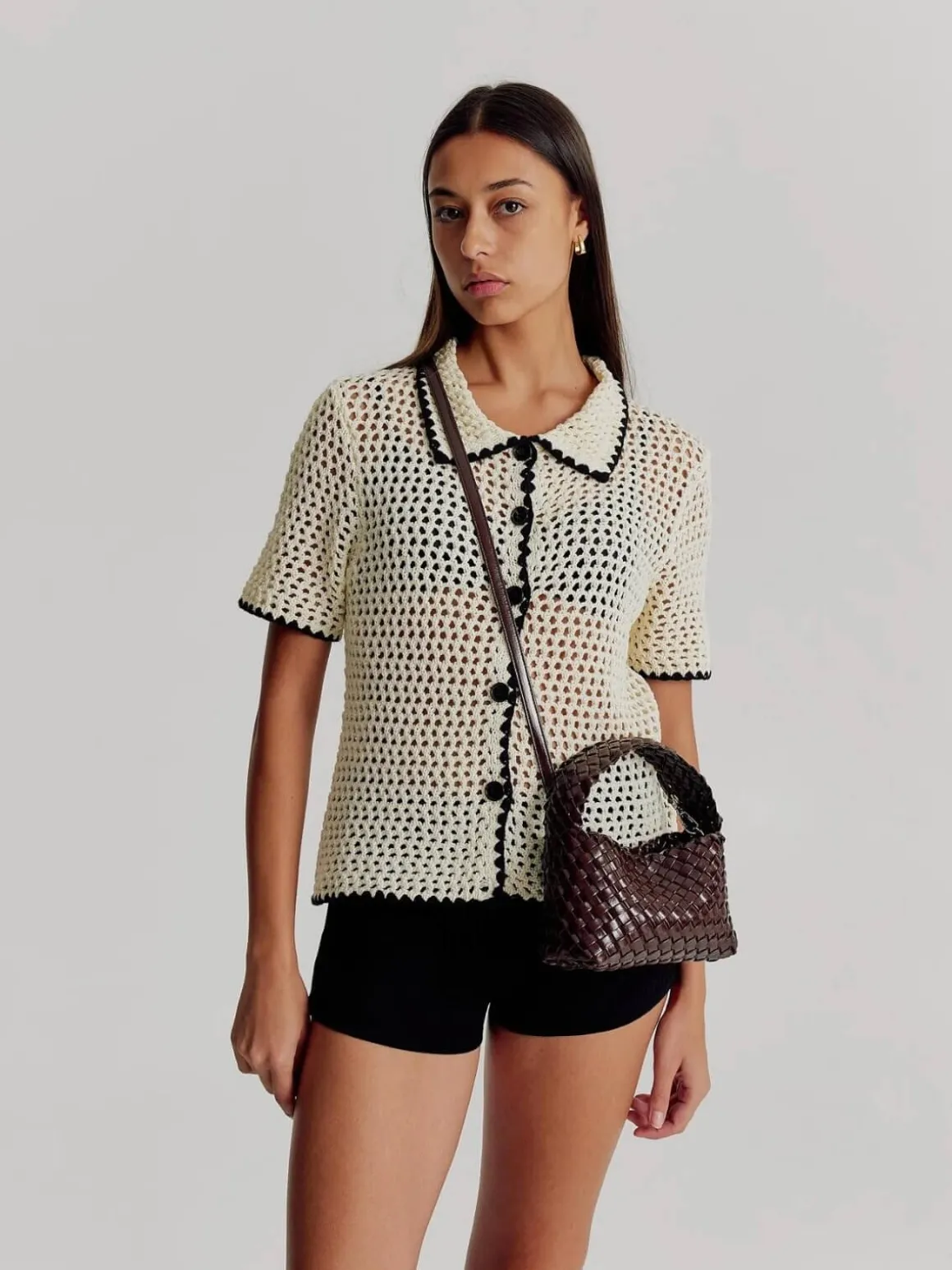 Luca Mini Woven - Choc Glossy Crinkle