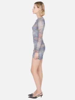 Malaya Long Sleeve Mini Dress - Skyfire Ombre