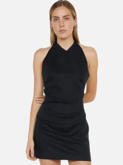 Marianna Halter Mini Dress - Black