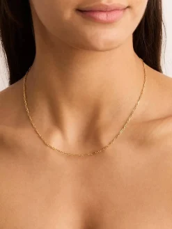 19" Mixed Link Chain Necklace - Gold