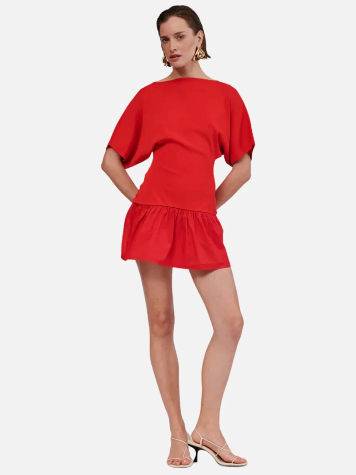Naples Drop Waist Mini Dress - Red