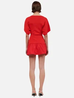 Naples Drop Waist Mini Dress - Red