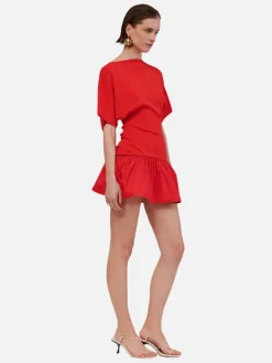 Naples Drop Waist Mini Dress - Red
