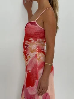 Nora Mesh Maxi Dress - Dahlia Floral