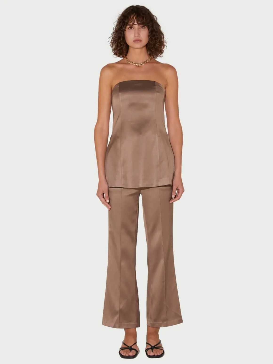 Orsun Strapless Top - Ash Brown