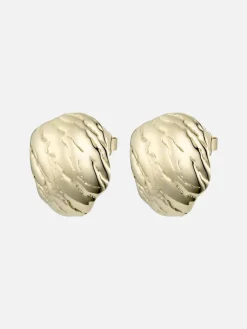 Oyster Disc Earrings: Brass + 18K Gold Plating