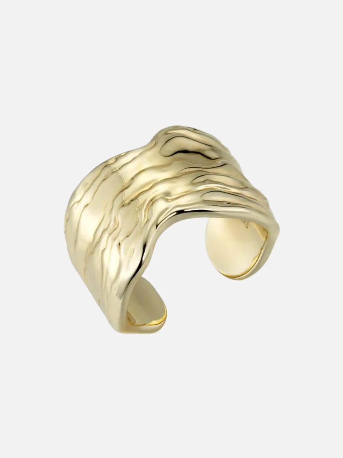 Oyster Shell Ring: Brass + 18K Gold