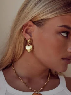 Romee Heart Earrings - Gold