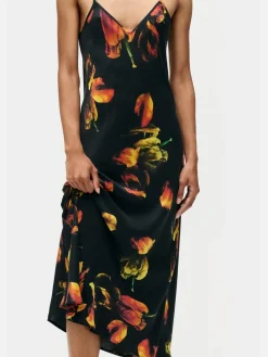 90s Slip Dress - Tulipa Black