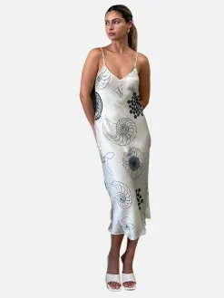 90s Slip Dress Fibonacci - Off-White