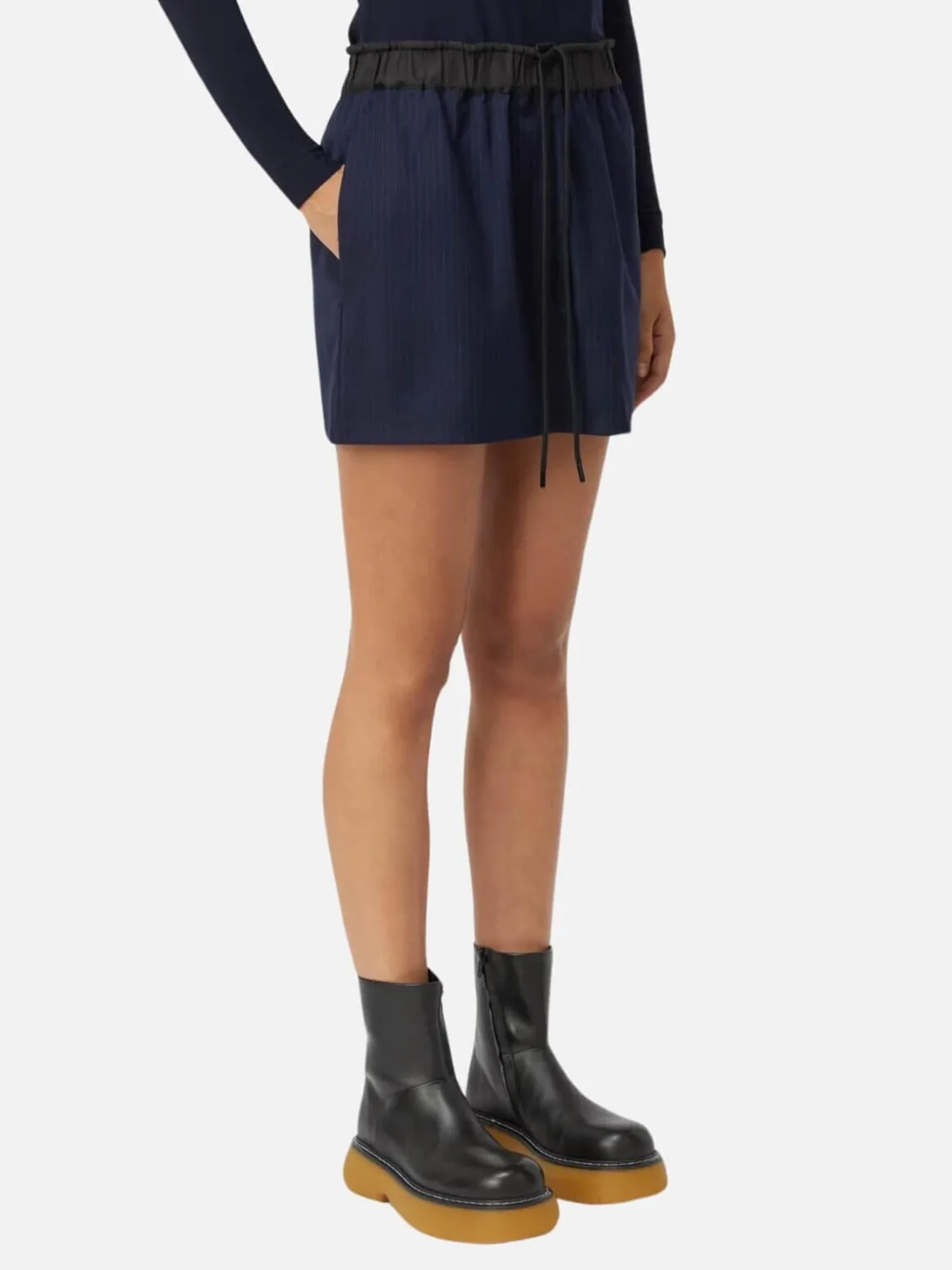 Saphira Pinstripe Skirt - Ink Blue