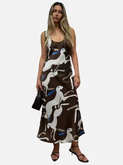 Scoop Neck Dress - Rabbit Dark Earth