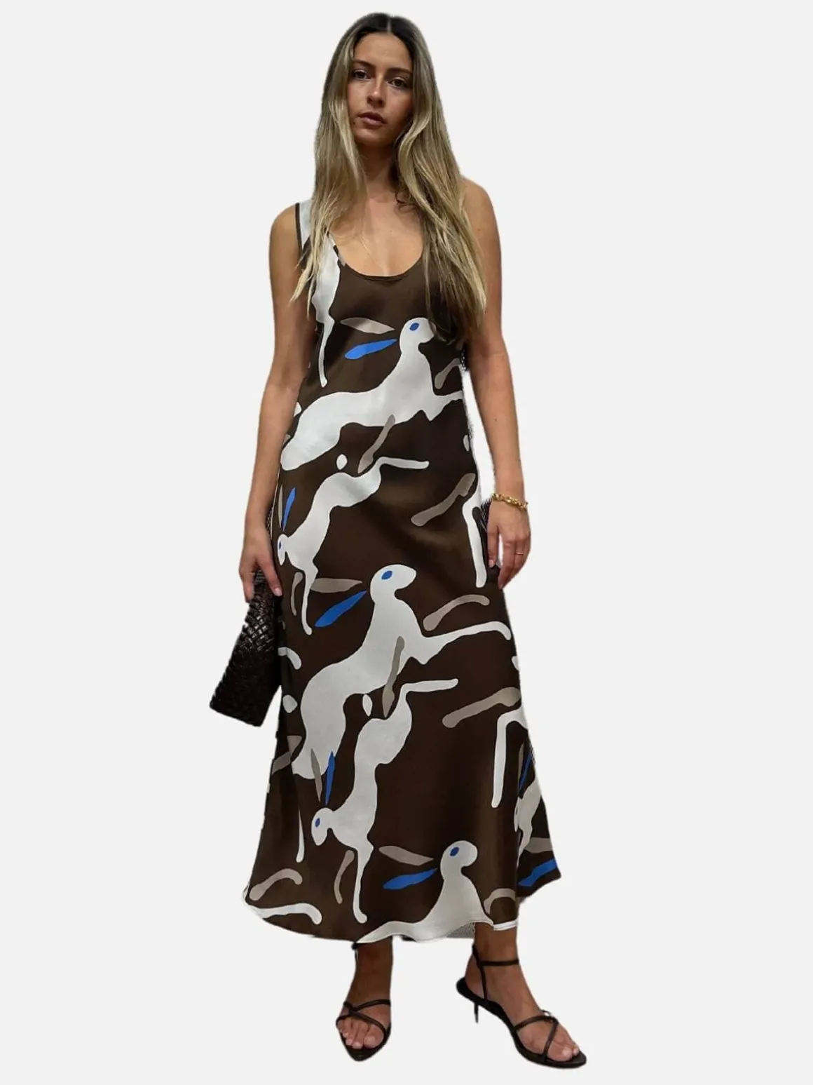 Scoop Neck Dress - Rabbit Dark Earth