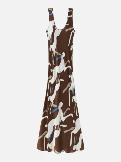 Scoop Neck Dress - Rabbit Dark Earth