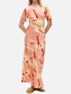 Short Sleeve Bias Dress - Rabbit Amaranth