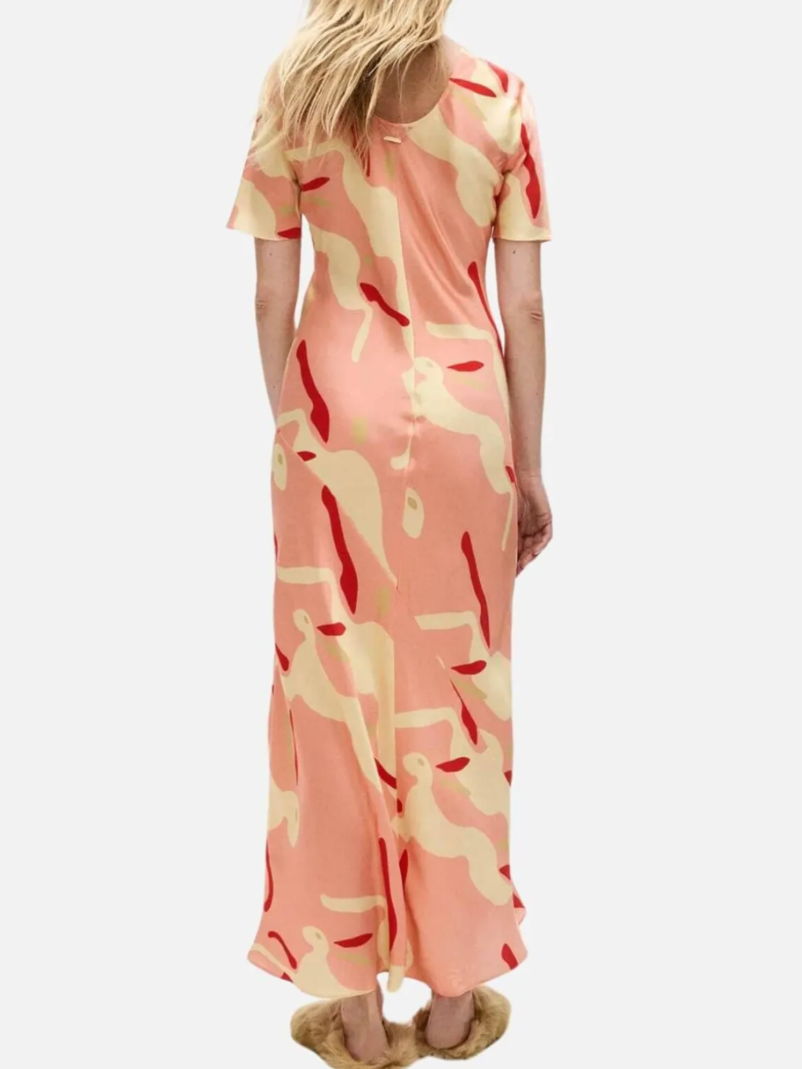 Short Sleeve Bias Dress - Rabbit Amaranth