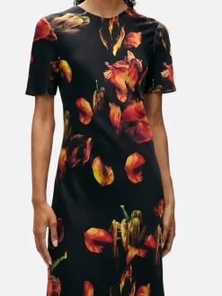 Short Sleeve Bias Dress - Tulipa Black