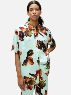 Short Sleeve Boyfriend Shirt - Tulipa Dew