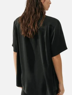 Short Sleeve Boyfriend Shirt - Black
