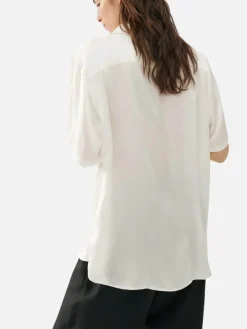 Short Sleeve Boyfriend Shirt - White