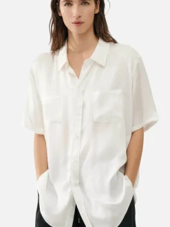 Short Sleeve Boyfriend Shirt - White