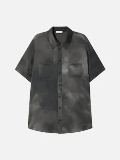 Short Sleeve Boyfriend Shirt - Smoke