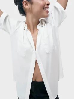 Short Sleeve Boyfriend Shirt - White