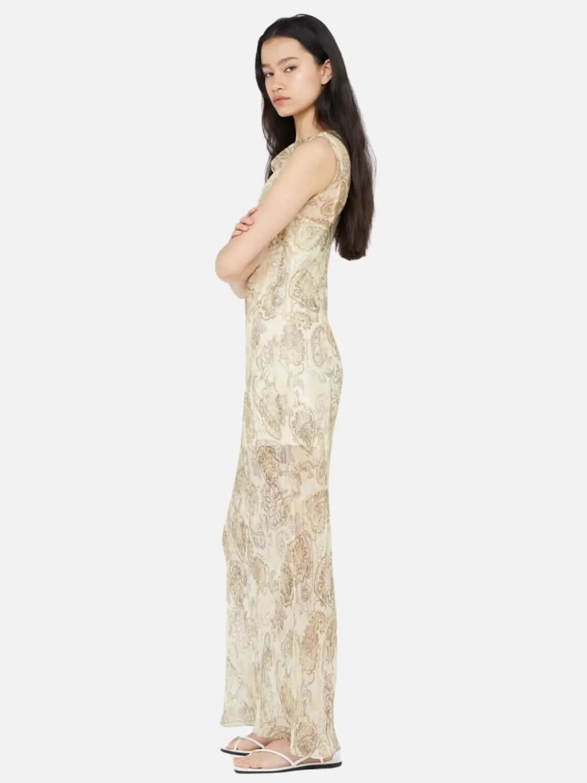 Shyla Boat Neck Dress - Faded Paisley