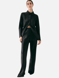 Splice Bias Cut Pants - Black