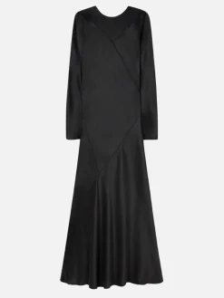 Splice Full Sleeve Bias Dress - Black