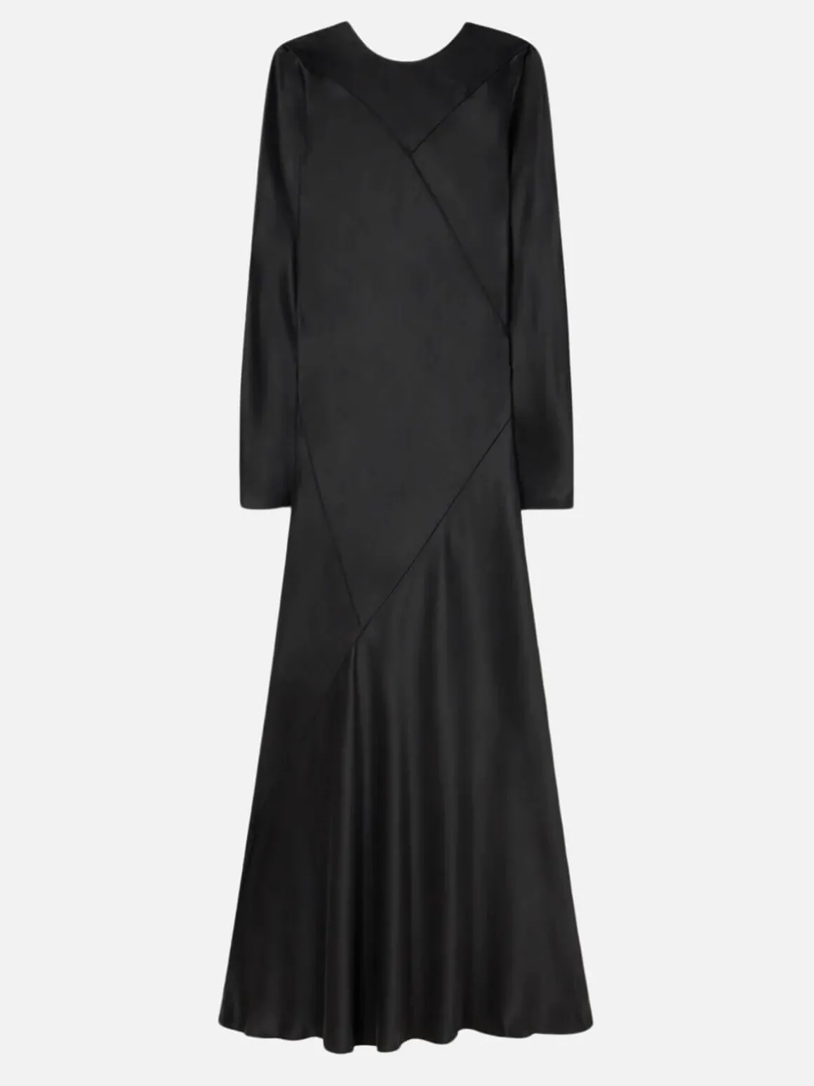 Splice Full Sleeve Bias Dress - Black