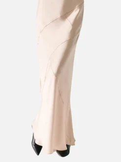 Splice Long Bias Cut Skirt - Hazelnut