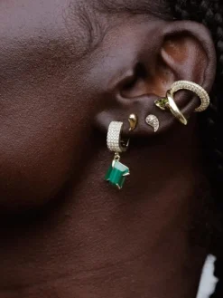 Teardrop Studs Earrings - Brass + 18K Gold Plating