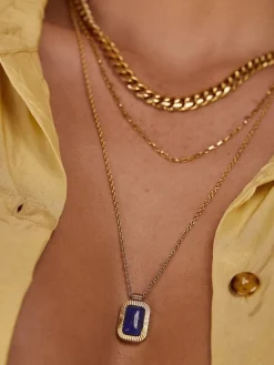 Teo Gold Necklace - Lapis