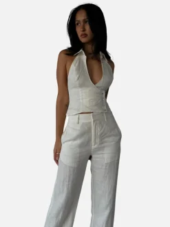 Tully Halter Top - Ivory