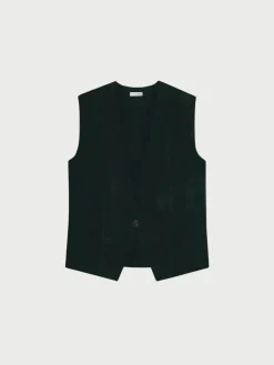 Twill Slouch Vest - Black