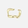 Wave Ear Cuff: Brass + 18K Gold